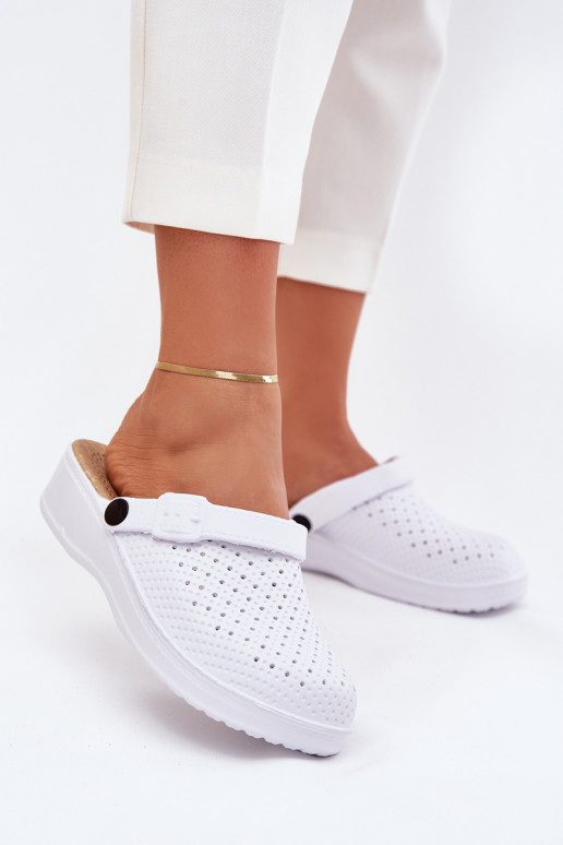 Ľahké papuče Papuče Dreváky Dámske biela farba Faylina