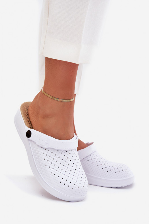 Ľahké papuče Papuče Dreváky Dámske biela farba Faylina