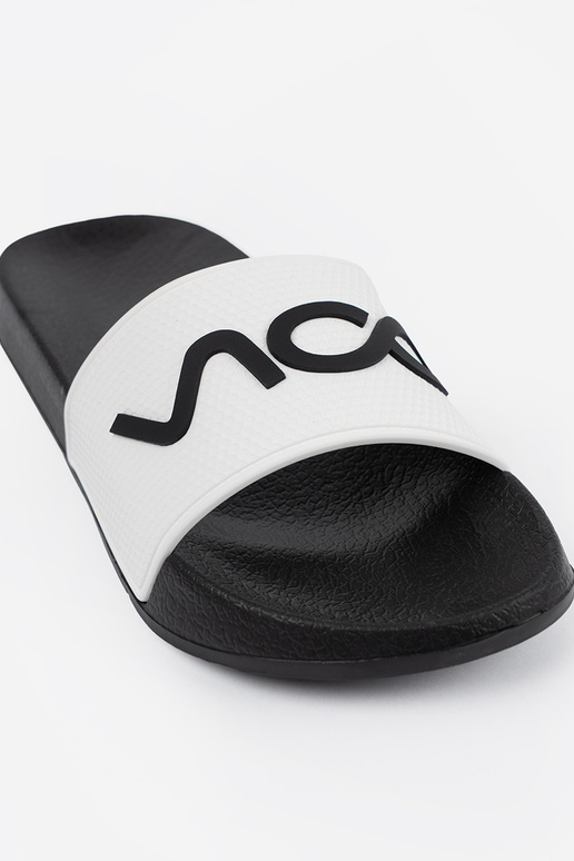biely-čierna papuče s nápisom