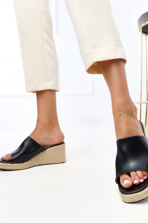 Čierne espadrilky na platforme Felicity