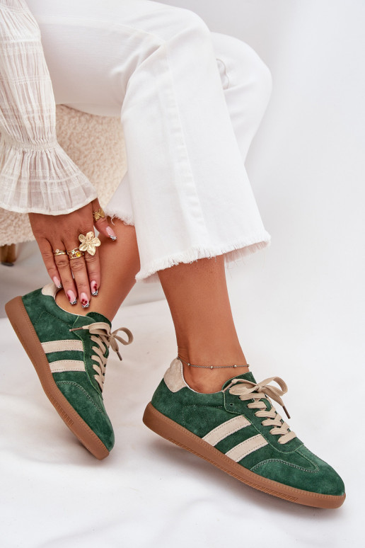 zo semišu Tenisky model obuvi Dámske zelená farba Sirella