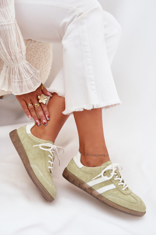 Nízka Kožené Tenisky model obuvi Dámske Limetka Ismina