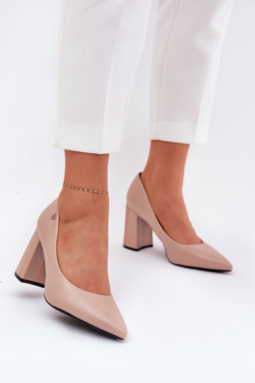 Elegantný štýl Topánky s podpätkami Vinceza 62220 béžová 2