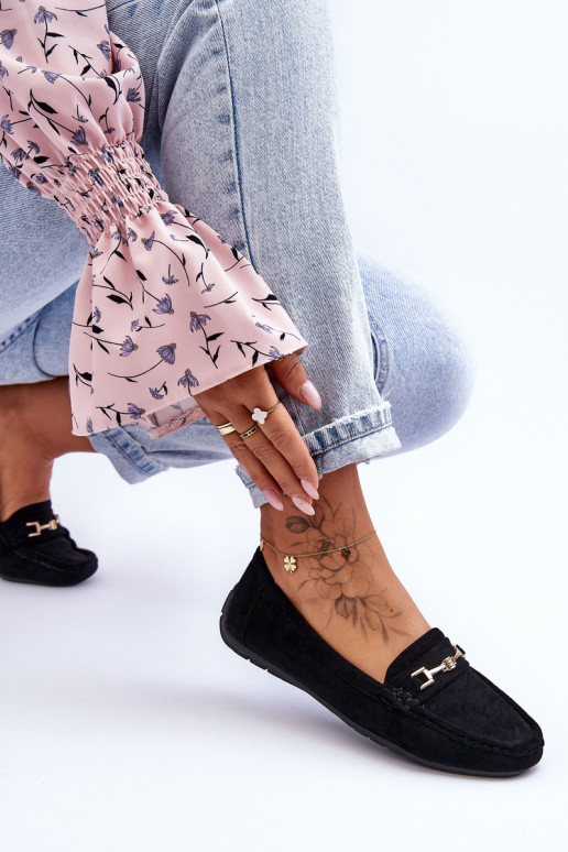 Dámske Klasické semišové mokasíny čierna Corinell