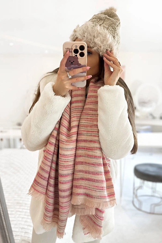 Bežová čiapka s kožušinou Danna