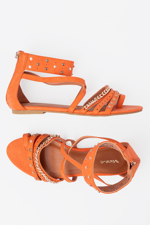 oranžová sandále boho s nitmi oranžová sandále boho s nitmi