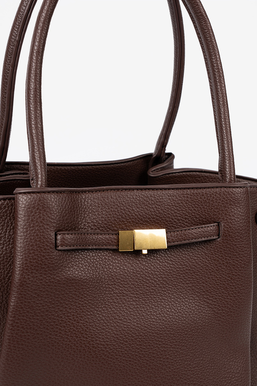 Pojemna torba In ciemnym brązie z eko kože