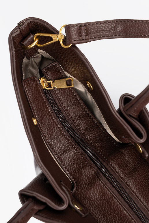 Pojemna torba In ciemnym brązie z eko kože