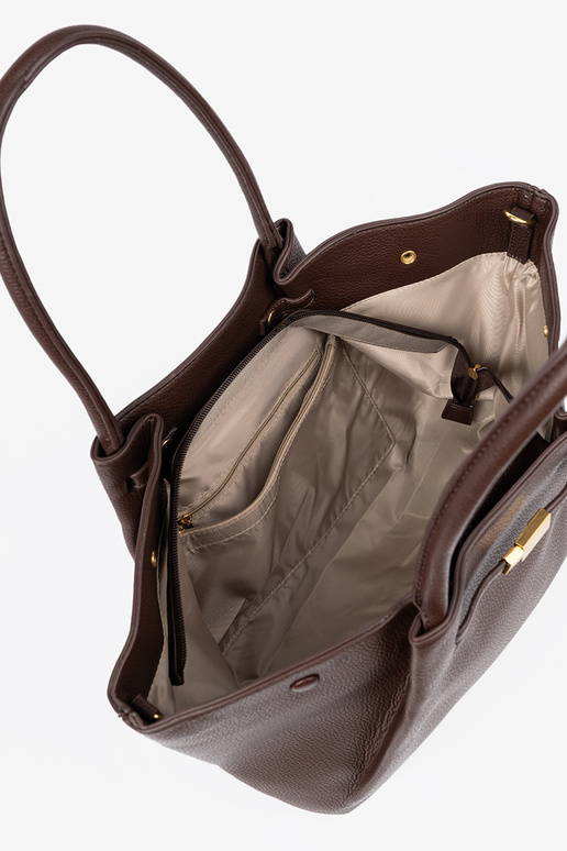 Pojemna torba In ciemnym brązie z eko kože