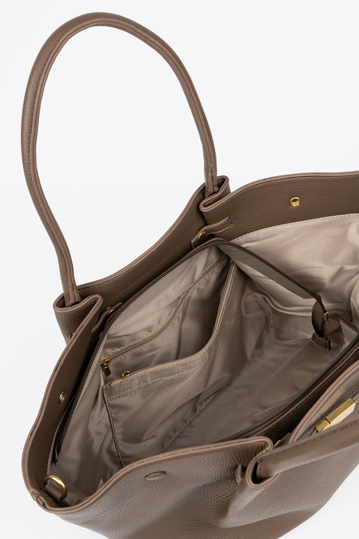 Kabelka / taška shopper taupe so sponou