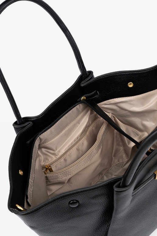 klasické shopperka z fakturoInanej skóry ekologicznej