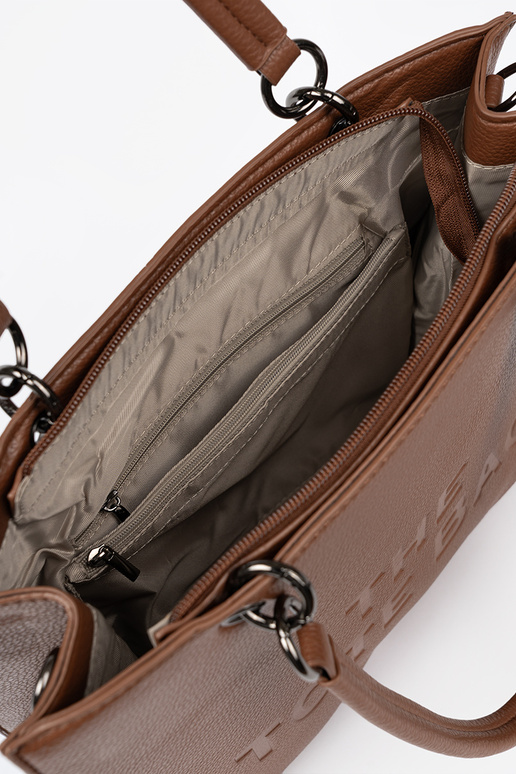 Kabelka typu tote In ciepłym brązie