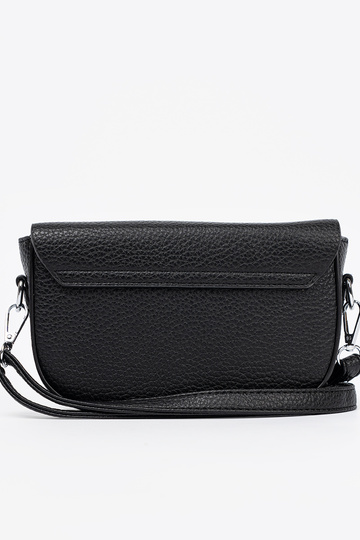 Kobieca Kabelka čierna z dekoracyjnym zapięciem