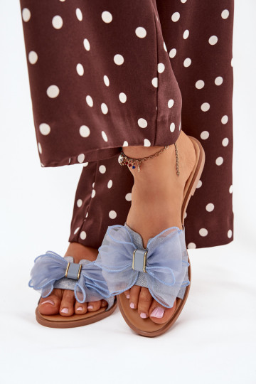 Dámske papuče so širokými podpätkamiTiuloIną Poklona Denimové materiály Tanira 2