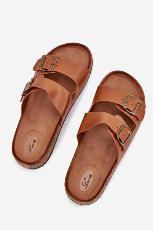 Dámske Papuče s platformou s prackami Hnedá farba Vesina