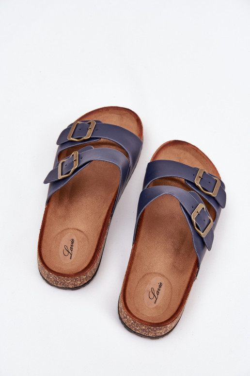 Dámske Papuče s platformou s prackami tmavomodrá Vesina