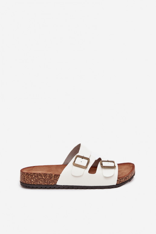 Dámske Papuče s platformou s prackami biela farba Vesina