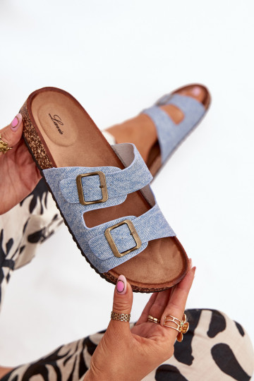 Dámske Papuče s platformou s prackami Jasny Jeans Vesina