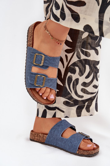 Dámske Papuče s platformou s prackami Tmavý Jeans Vesina