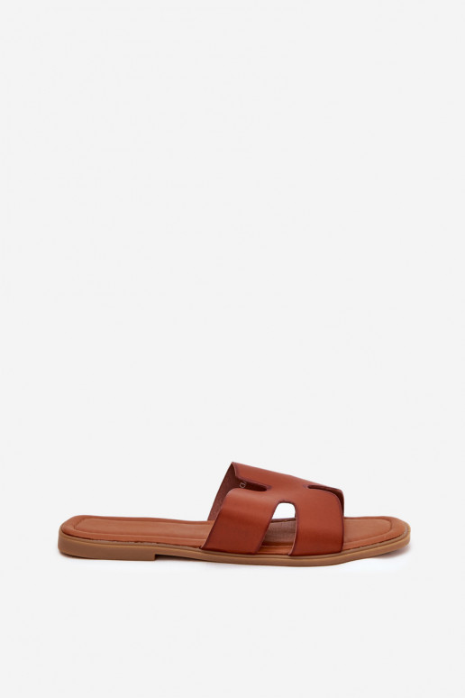 Papuče Dámsky byt S výrezmi Hnedá farba Salyra