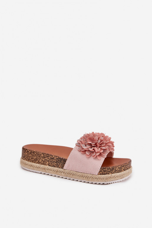 Dámske papuče s platformou S Ornatemi s kvetinovými motívmikami Ružová Tessara Dámske papuče s platformou S Ornatemi s kvetinovými motívmikami Ružová Tessara