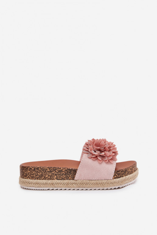 Dámske papuče s platformou S Ornatemi s kvetinovými motívmikami Ružová Tessara Dámske papuče s platformou S Ornatemi s kvetinovými motívmikami Ružová Tessara