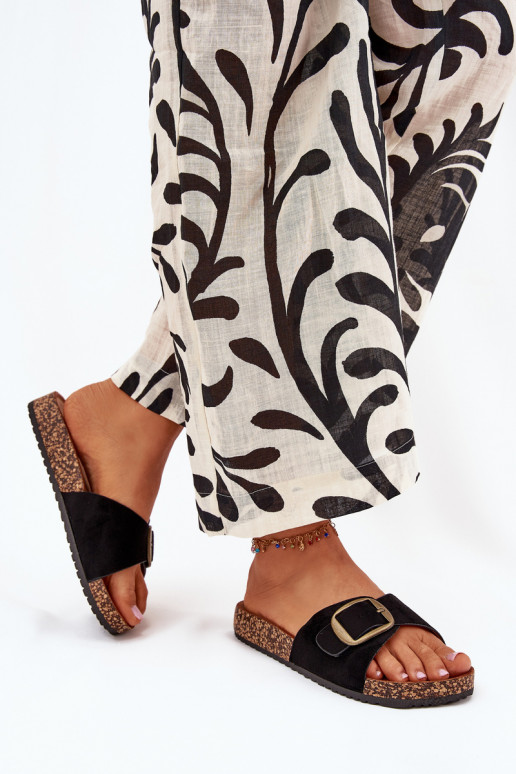 Dámske papuče s prackami s platformou čierna Zavira