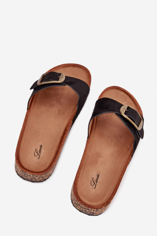 Dámske papuče s prackami s platformou čierna Zavira