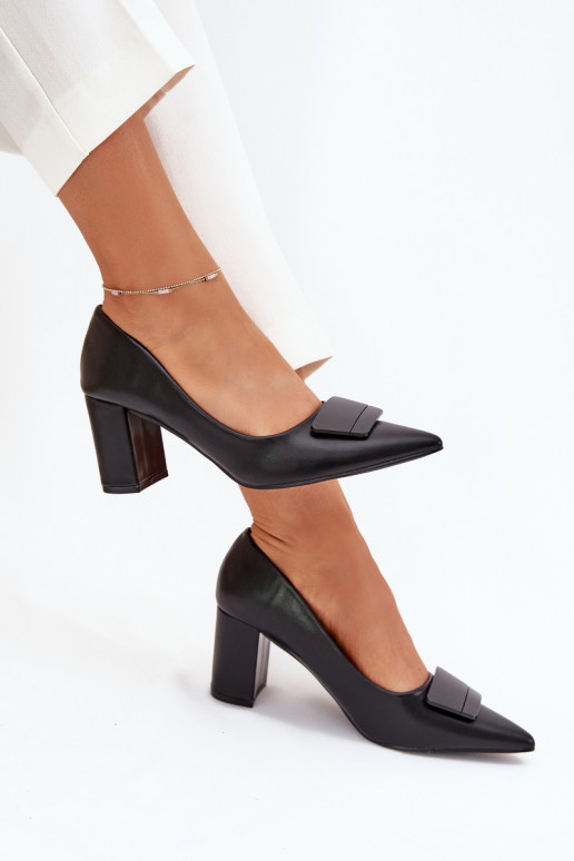 Topánky s podpätkami s ozdobami čierna Celira Topánky s podpätkami s ozdobami čierna Celira