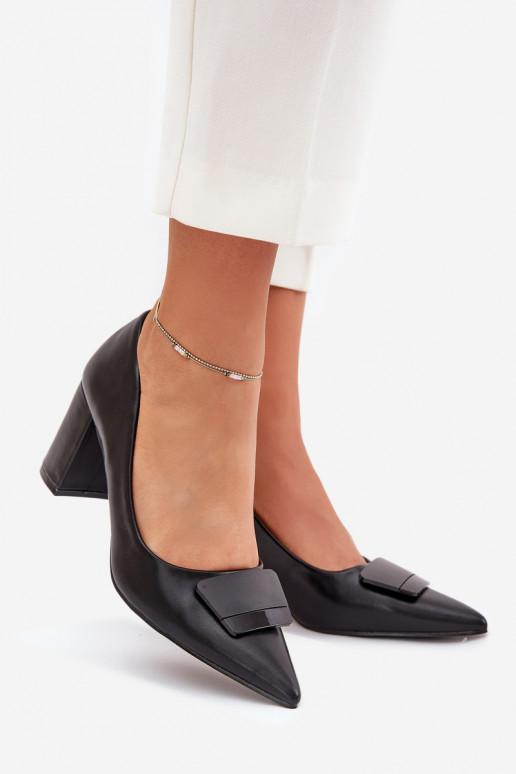 Topánky s podpätkami s ozdobami čierna Celira Topánky s podpätkami s ozdobami čierna Celira