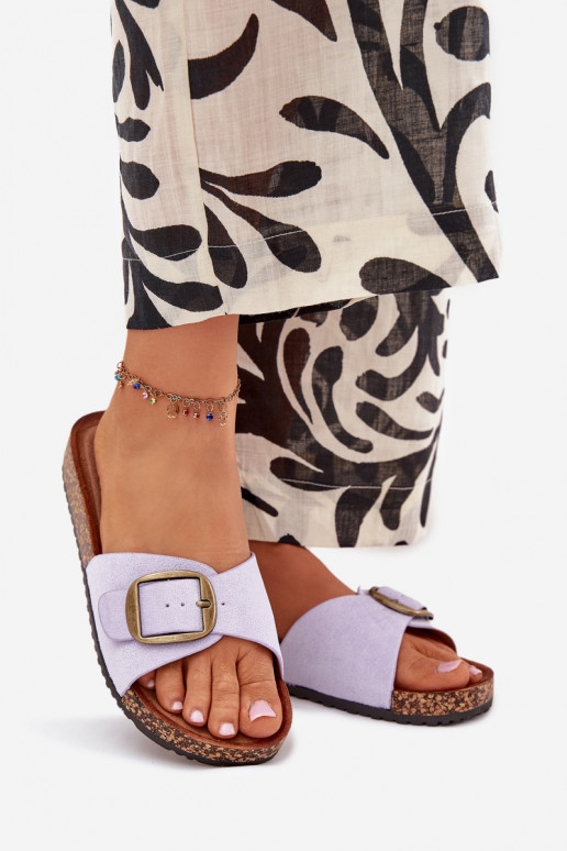 Dámske papuče s prackami s platformou Fialová farba Zavira