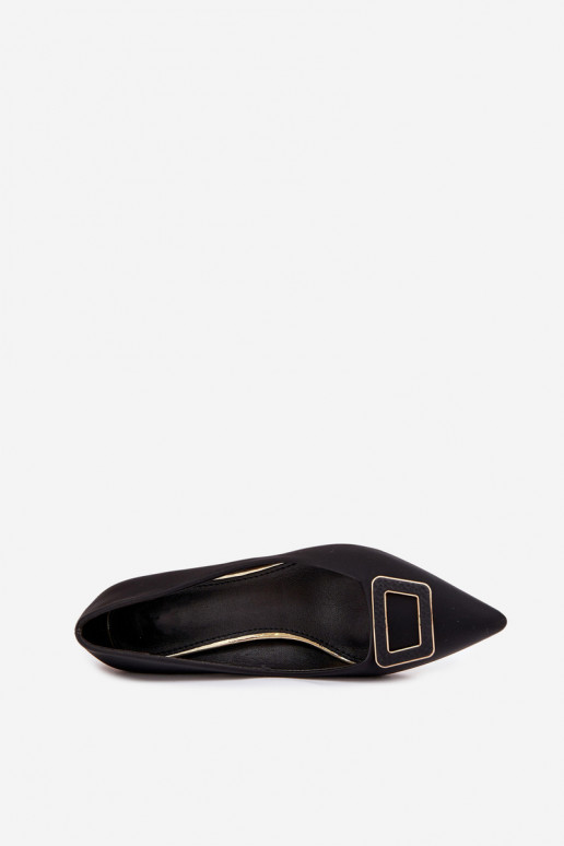 Topánky s podpätkami ozdobiť s prackami čierna Seriva