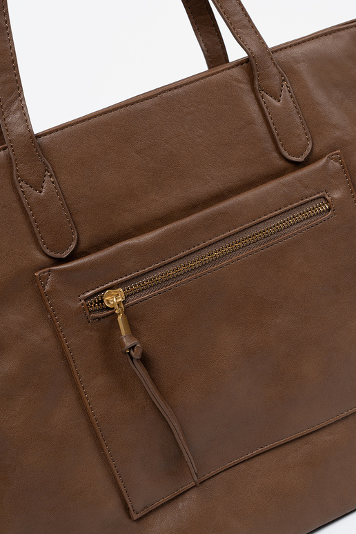 Hnedá Kabelka ze zlatámi elementami