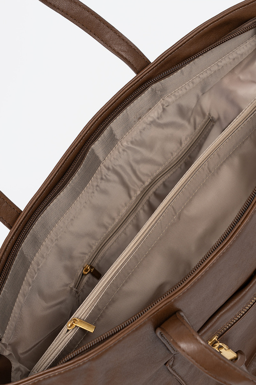 Hnedá Kabelka ze zlatámi elementami