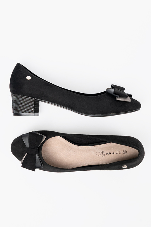 čierna Vysoké opätky s lukom na päte čierna Vysoké opätky s lukom na päte