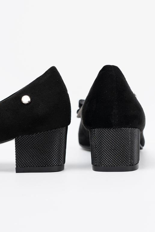 čierna Vysoké opätky s lukom na päte čierna Vysoké opätky s lukom na päte