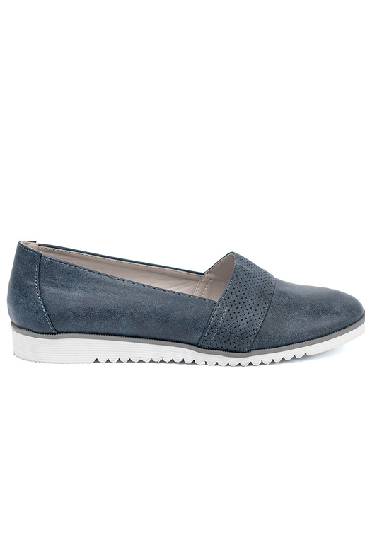 tmavomodrá Dámske mokasíny na bielej podrážke