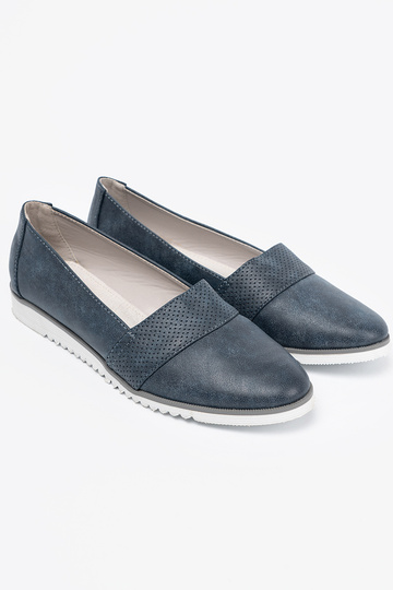 tmavomodrá Dámske mokasíny na bielej podrážke