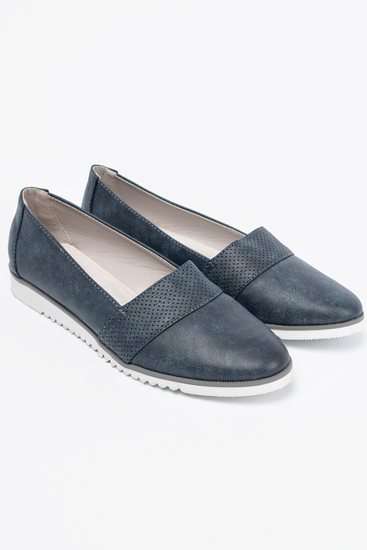 tmavomodrá Dámske mokasíny na bielej podrážke