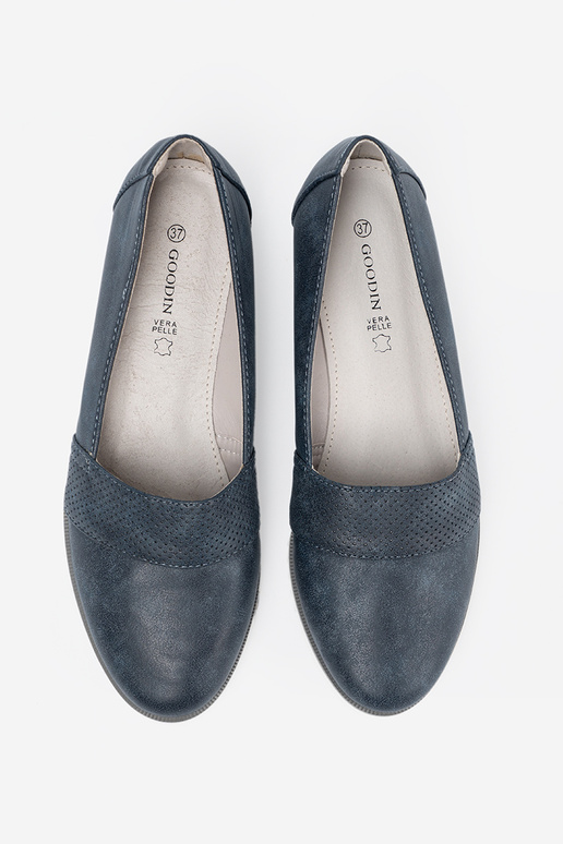 tmavomodrá Dámske mokasíny na bielej podrážke