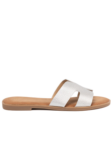 strieborná farba papuče dámske z Inycięciami 2