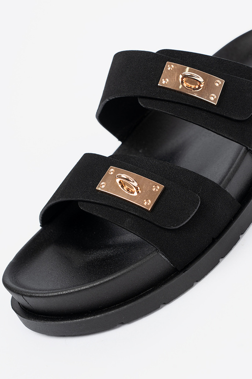 Papuče s platformou ze zlatámi detalami