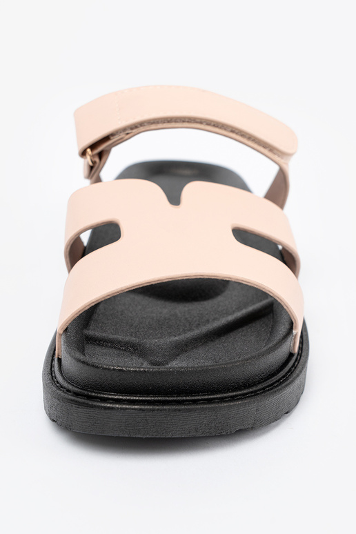 béžová papuče s popruhmi Suchý zips