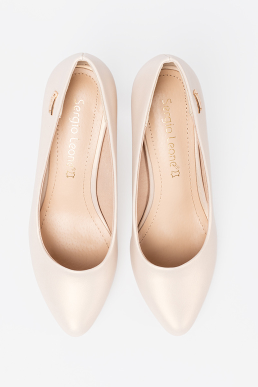 Topánky béžová na päte Sergio Leone