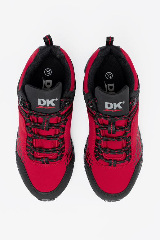 Červené trekingové topánky na hrubej platforme DK Červené trekingové topánky na hrubej platforme DK