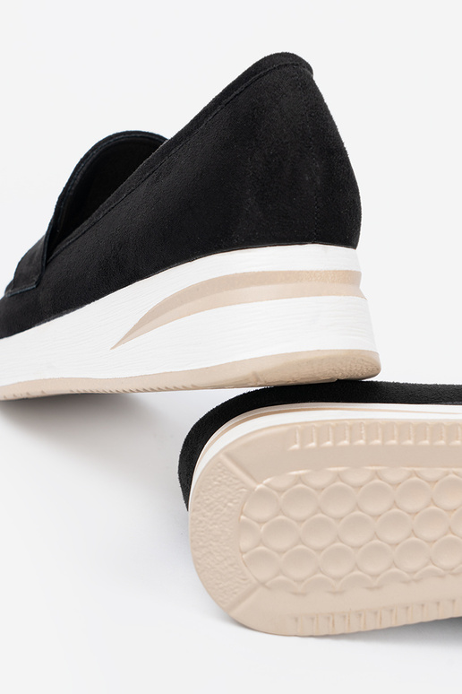 čierna Dámske mokasíny zo semišu