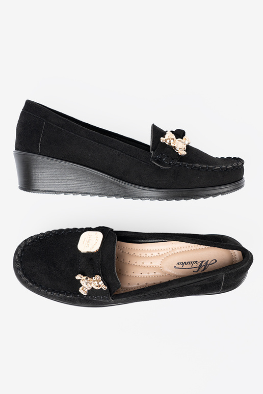 čierna zo semišu topánky z ozdobnym misiem