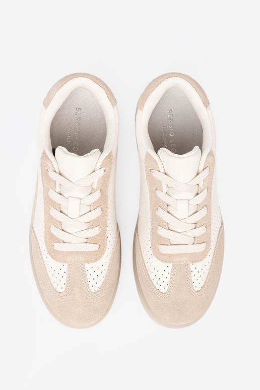 Dámske topánky na voľný čas prelamované svetlobéžová