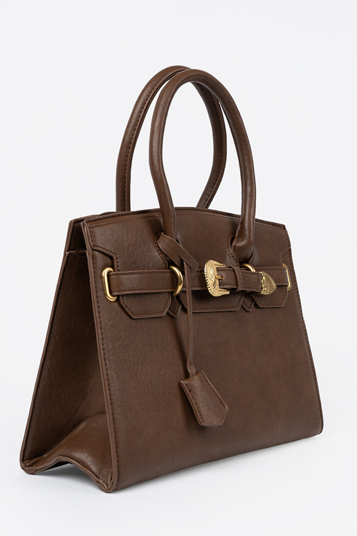 Hnedá Kabelka s ozdobnou sponou In zlatám kolorze