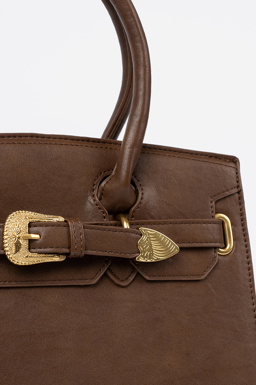 Hnedá Kabelka s ozdobnou sponou In zlatám kolorze